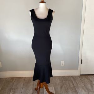 Missguided Black Midi Dress